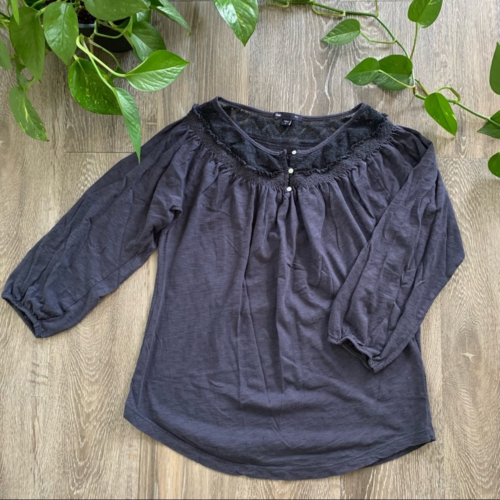 GAP quarter length sleeved shirt, navy, size small